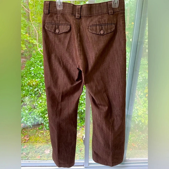 LEE Platinum Label no gap waistband 8 short brown jeans. Covered buttons & zip. - Picture 5 of 6
